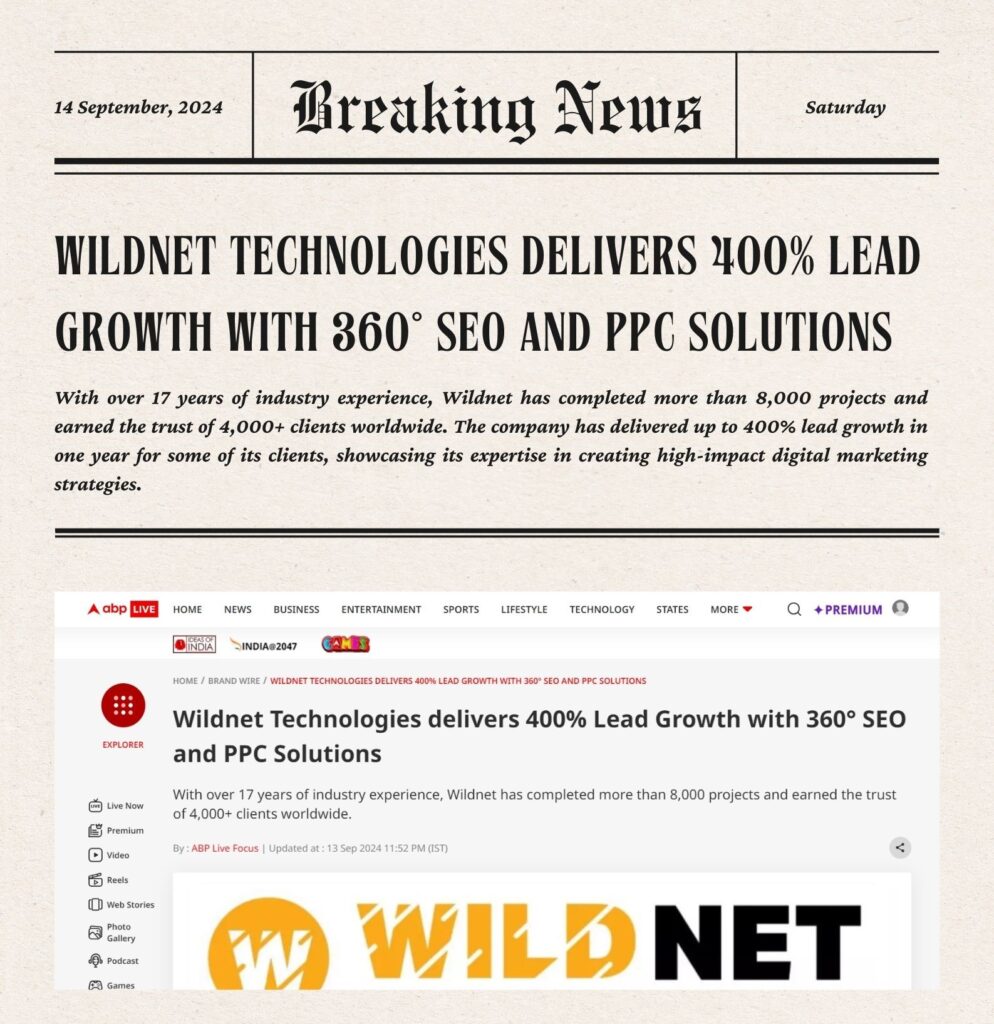 Wildnet Technologies Featured by Times Now for Exceptional Digital Marketing Success and 400% Lead Growth